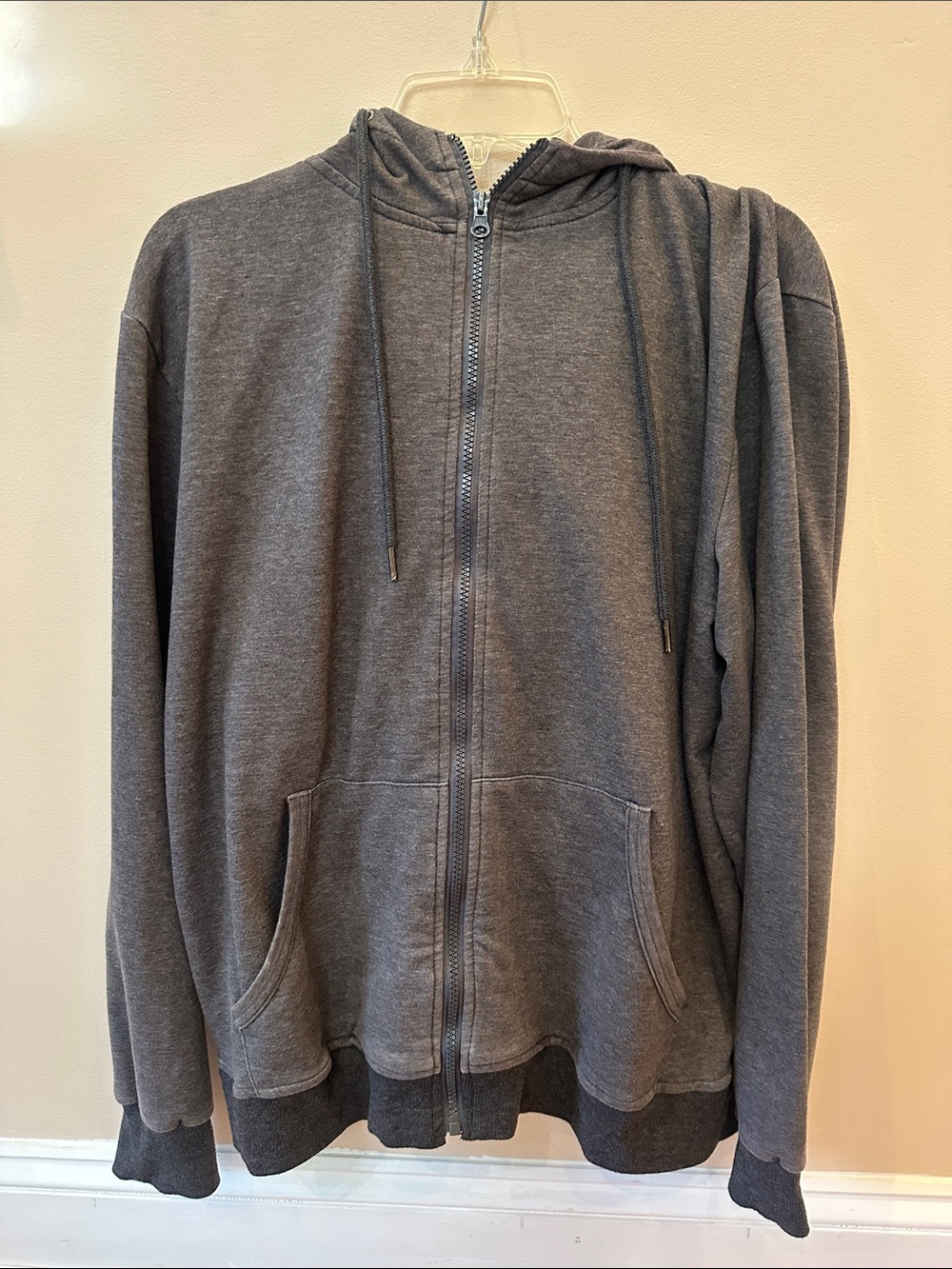Coofandy Men's Grey Zip-Up Hoodie Sweater-XL